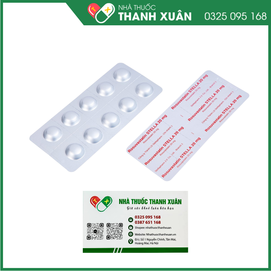 Rosuvastatin Stella 20 mg điều trị tăng cholesterol máu